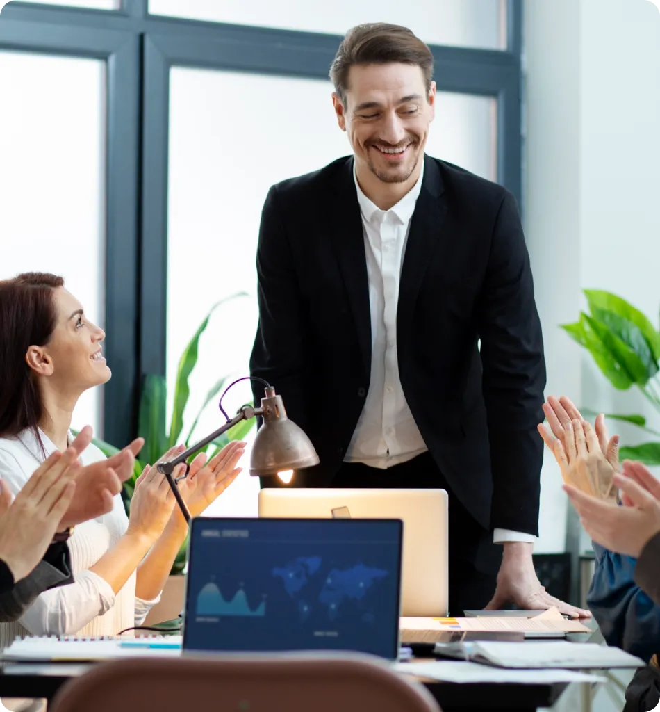 Leaders collaborating in a meeting
