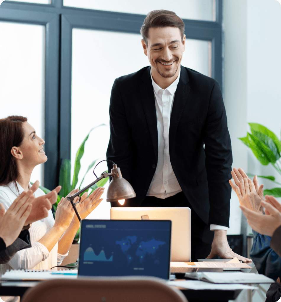 Leaders collaborating in a meeting